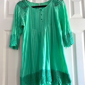 Mariarello green multi-tiered ruffled boutique boho dress!